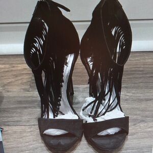 Steven By Steve Madden Black Strappy Heels